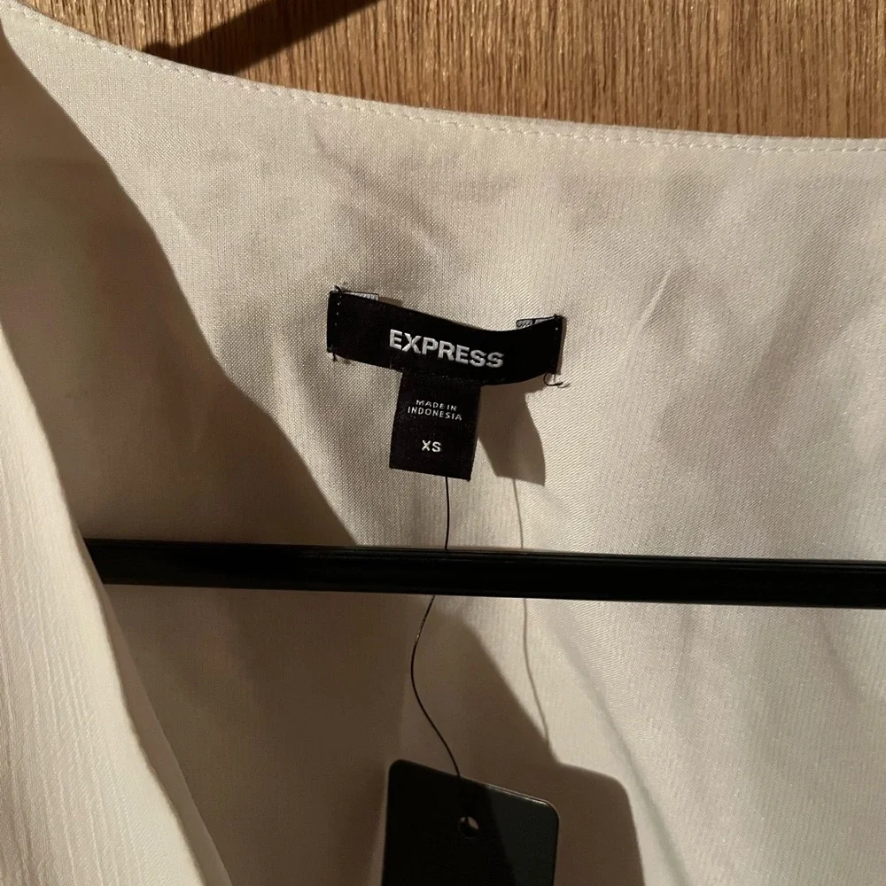 Express Ivory Wrap Blouse - Picture 3 of 6